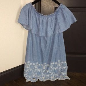 old navy off the shoulder denim dress